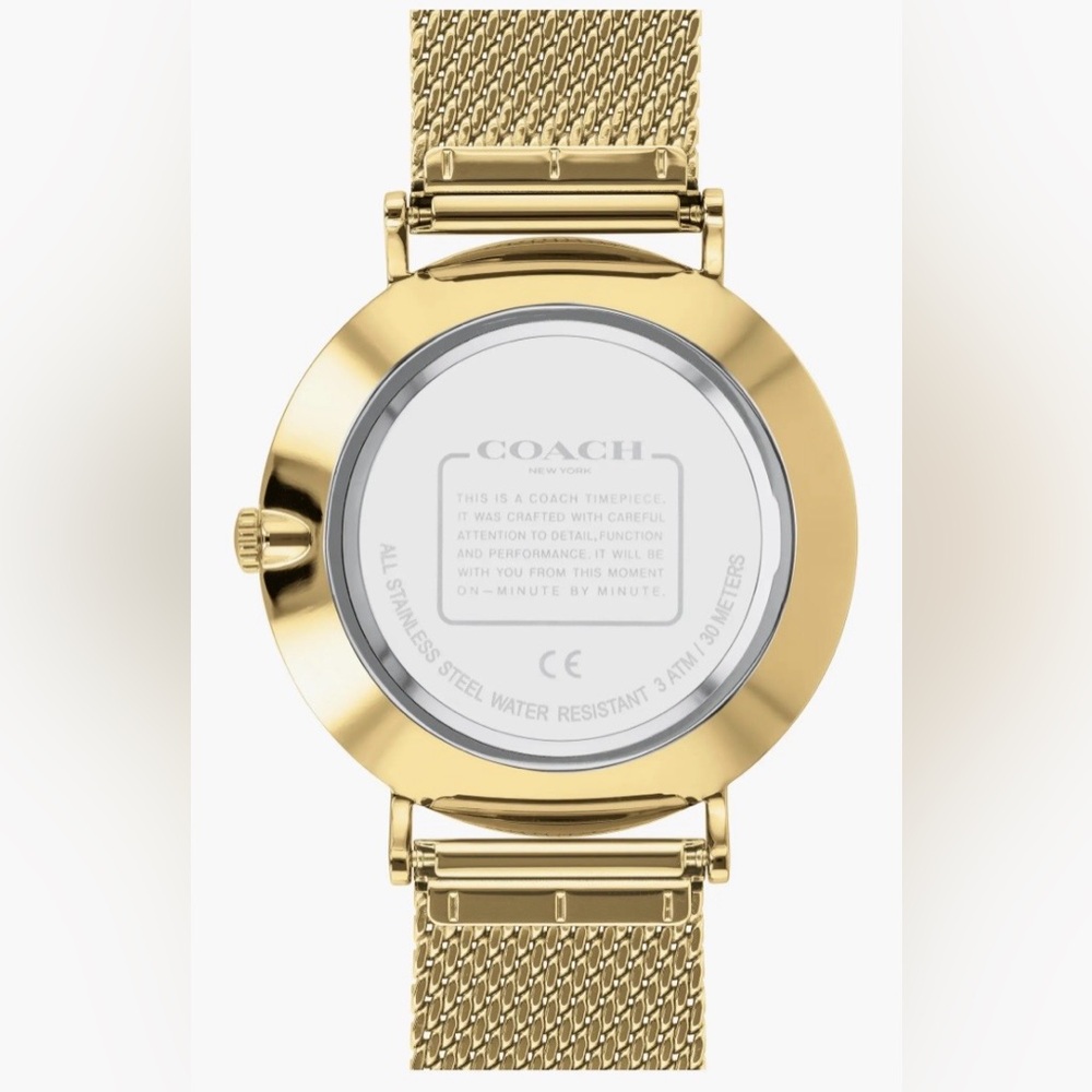 Coach Men's Charles Gold-Tone Stainless Steel Mesh Bracelet Watch 41mm - Picture 11 of 16